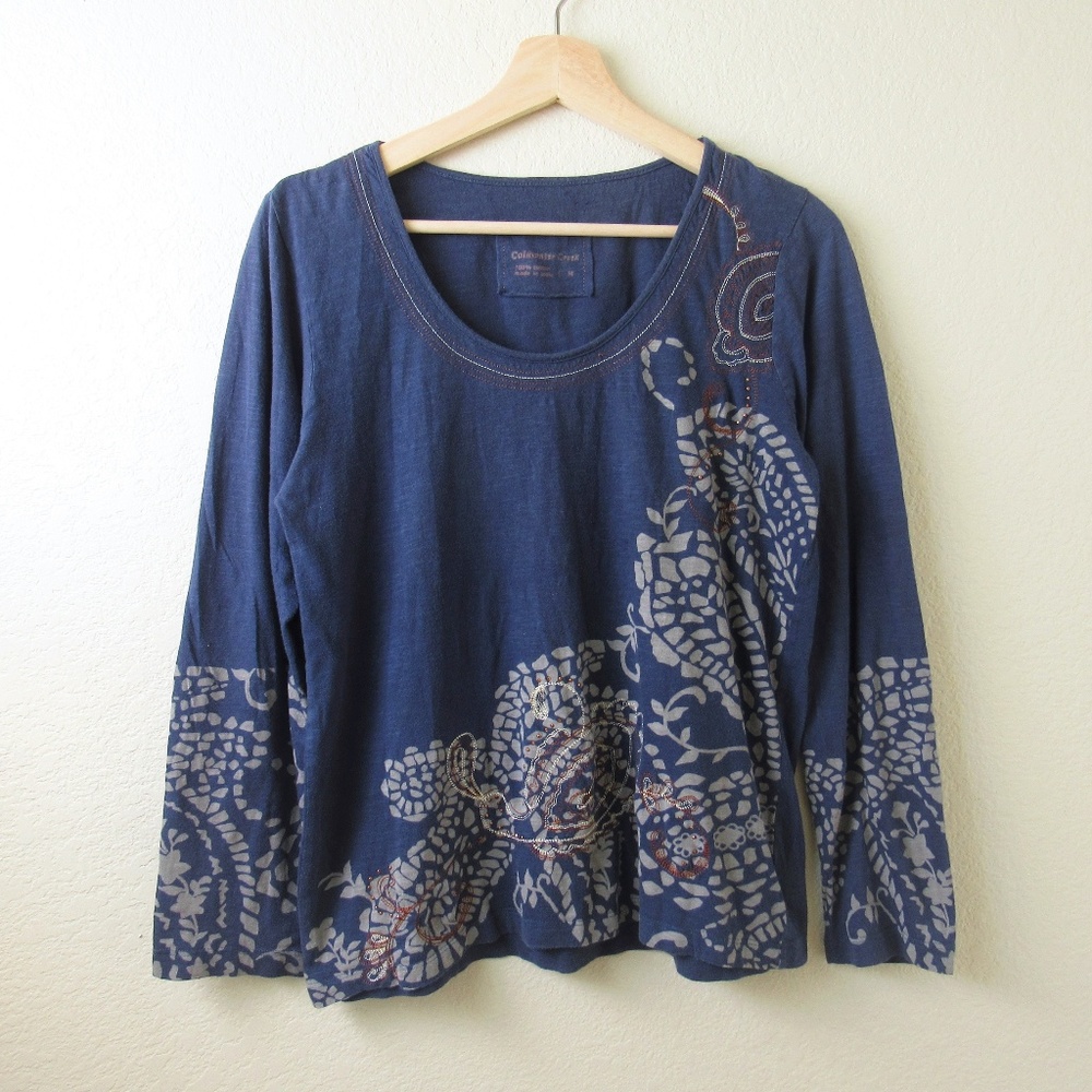 Coldwater Creek • Paisley & Embroidery Shirt
